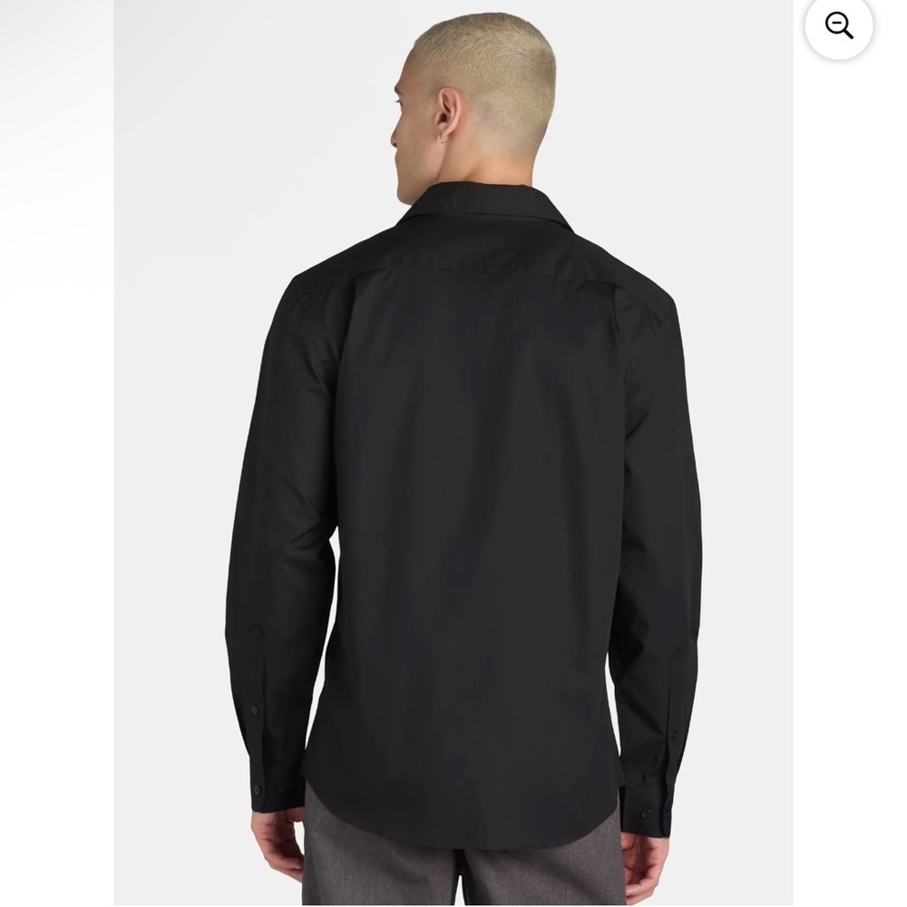 George Men's Classic Black Long Sleeve Button Down Dress Shirt NWT - Picture 3 of 5